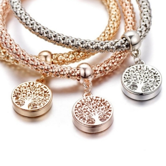 Jewelry - Set of 3 Pandora's Box Tree of Life Charm Bracelet